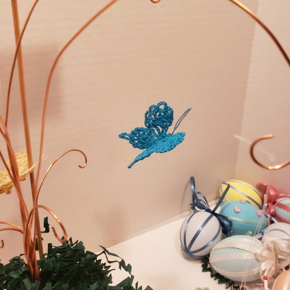 HAND CRAFTED Crochet Flower Egg Bunny Butterfly Pick 4 - Picture 4 of 12